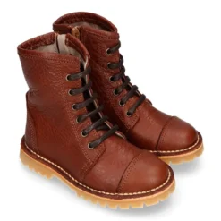 Botita MOTERA niños con cremallera y cordones en piel.
