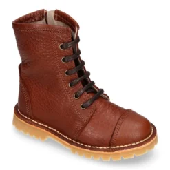 Botita MOTERA niños con cremallera y cordones en piel.
