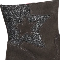 Botita niña con GLITTER y estrella en piel serraje.