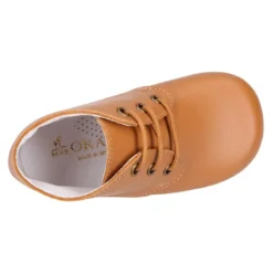 Botita niño con cordones en piel CUERO.