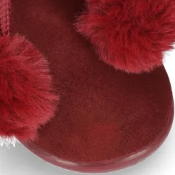Botita Niño con POMPONES en piel serraje.