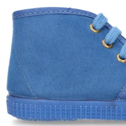 Botita niños CASUAL con cordones en Serratex azulón.