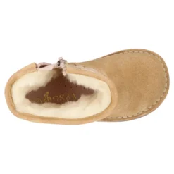 Botita niños tipo Australiana con cremallera y BORREGO interior en piel serraje y Nylon.