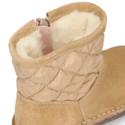 Botita niños tipo Australiana con cremallera y BORREGO interior en piel serraje y Nylon.