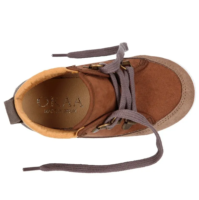 Botita niños tipo bamba estilo MONTAÑA con cordones en serratex.