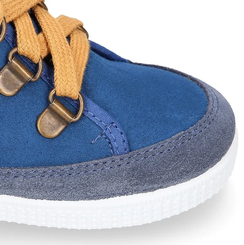 Botita niños tipo bamba estilo MONTAÑA con cordones en serratex.