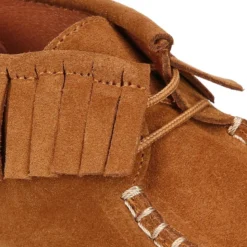 Botita niños tipo INDIA con cordones y flecos en piel serraje CUERO.