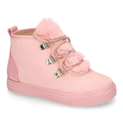 Botita niños tipo MONTAÑA con cordones y lengüeta pelo.
