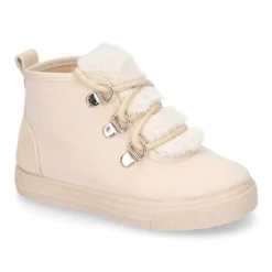 Botita niños tipo MONTAÑA con cordones y lengüeta pelo.