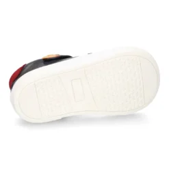 Botita niños tipo zapatilla OKAA CASUAL con cordones elásticos en piel MARINO.