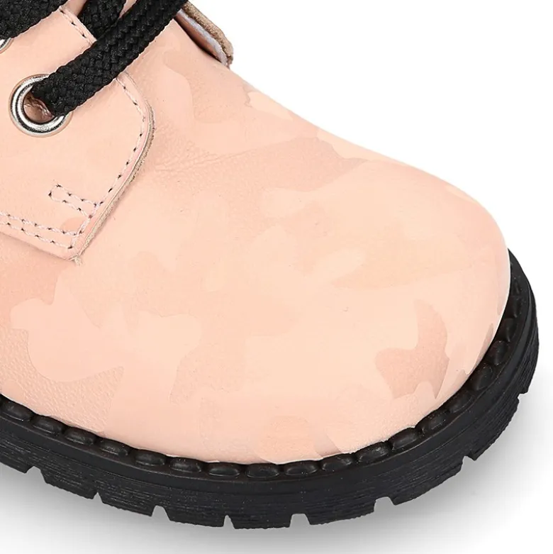 Botita ROCKERA niña cordones en piel tornasolada.