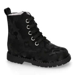 Botita ROCKERA niña cordones en piel tornasolada.