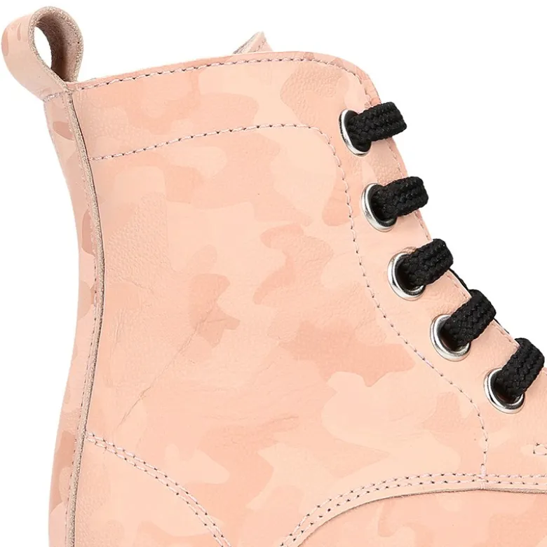 Botita ROCKERA niña cordones en piel tornasolada.