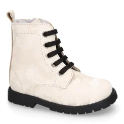 Botita ROCKERA niña cordones en piel tornasolada.