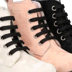 Botita ROCKERA niña cordones en piel tornasolada.