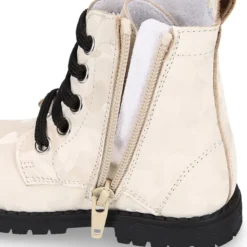 Botita ROCKERA niña cordones en piel tornasolada.
