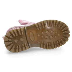 Botita ROCKERA niña lazos terciopelo en piel charol con GLITTER.