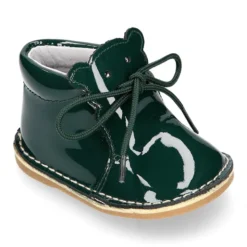 Botita Safari bebé osito con suela SUPER FLEXIBLE en piel charol.
