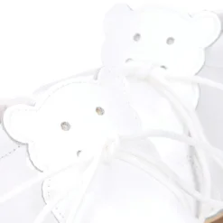 Botita Safari bebé osito con suela SUPER FLEXIBLE en piel charol BLANCO.