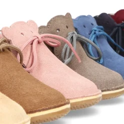 Botita safari bebé osito con suela súper flexible en piel serraje