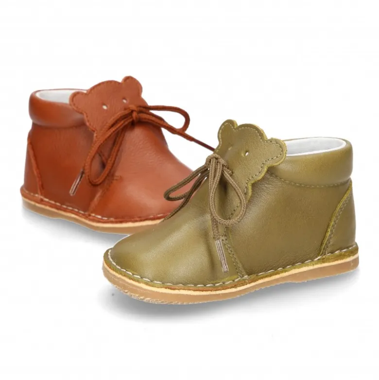 Botita Safari bebé OSITO con suela SUPER FLEXIBLE en piel napa extra suave.