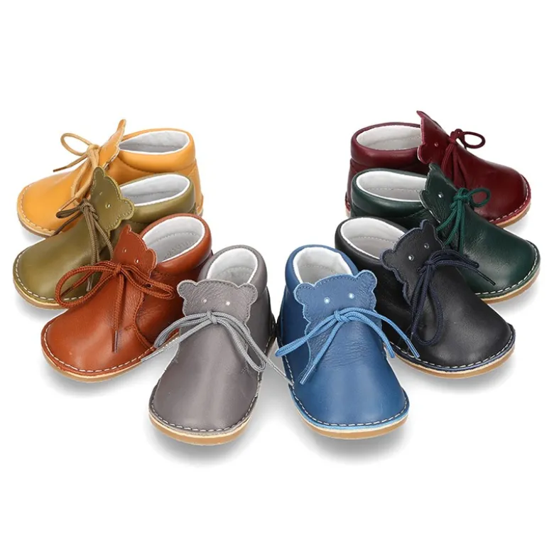 Botita Safari bebé OSITO con suela SUPER FLEXIBLE en piel napa extra suave.
