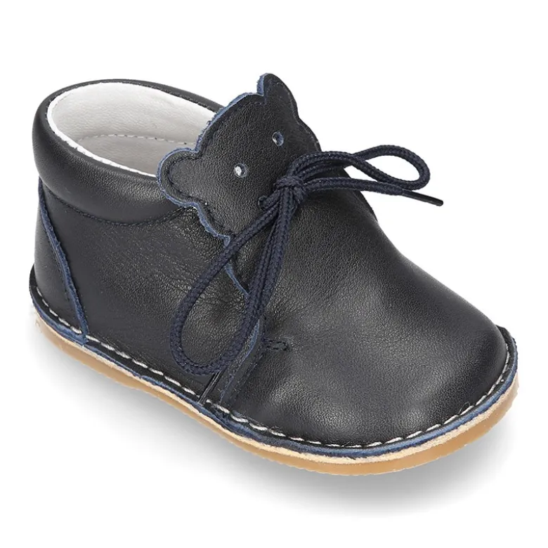Botita Safari bebé OSITO con suela SUPER FLEXIBLE en piel napa extra suave.