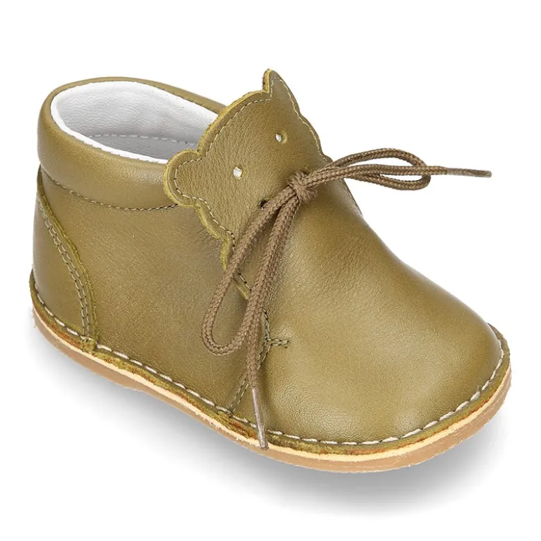 Botita Safari bebé OSITO con suela SUPER FLEXIBLE en piel napa extra suave.