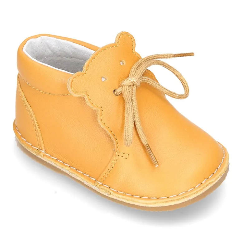 Botita Safari bebé OSITO con suela SUPER FLEXIBLE en piel napa extra suave.