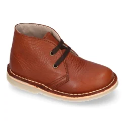 Botita safari niños para vestir con cordones en piel napa CUERO.