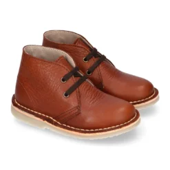 Botita safari niños para vestir con cordones en piel napa CUERO.