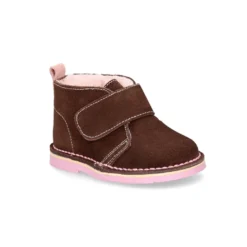 Botita safari niños sin cordones con BORREGO interior en piel serraje.