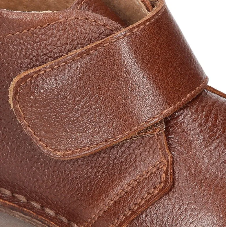 Botita safari niños sin cordones en piel.
