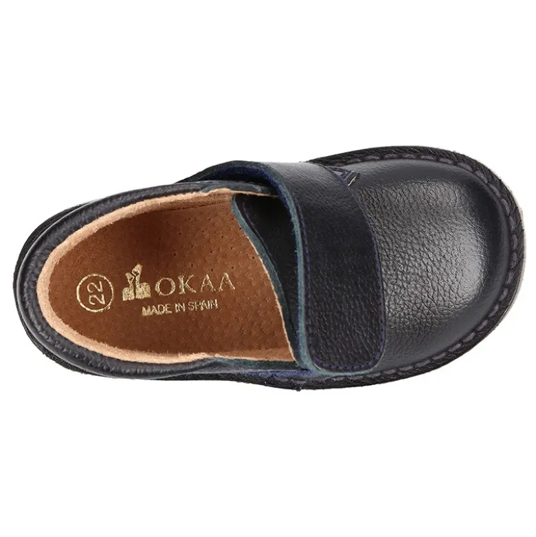 Botita safari niños sin cordones en piel.