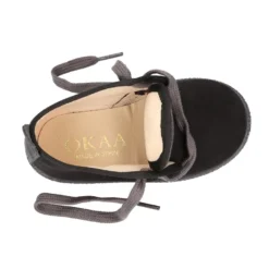 Botitas casual niños con cordones en Serratex NEGRO.