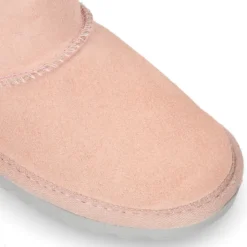 Botitas niña tipo Australianas niña en piel serraje con LAZO y GLITTER.