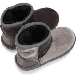 Botitas niño tipo Australianas en TERCIOPELO GRIS.