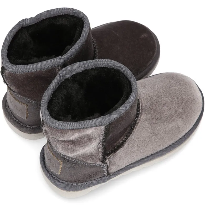Botitas niño tipo Australianas en TERCIOPELO GRIS.