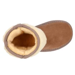 Botitas niño tipo Australianas con cuello PELUCHE en piel serraje.