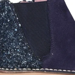 Botín con elástico y cremallera con talonera en GLITTER.
