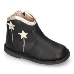 Botín niña con cremallera en piel napa con ESTRELLAS.