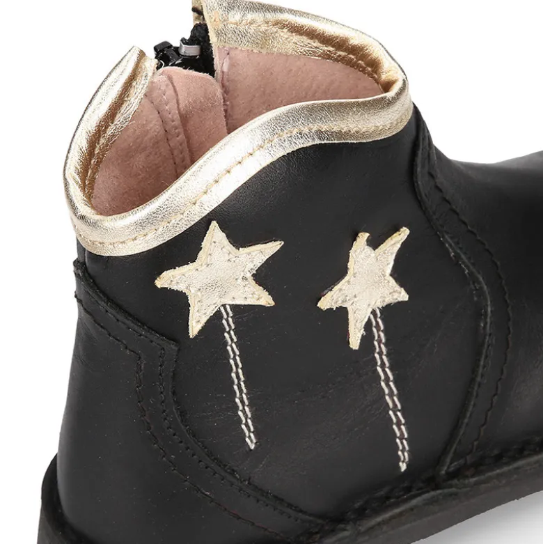 Botín niña con cremallera en piel napa con ESTRELLAS.