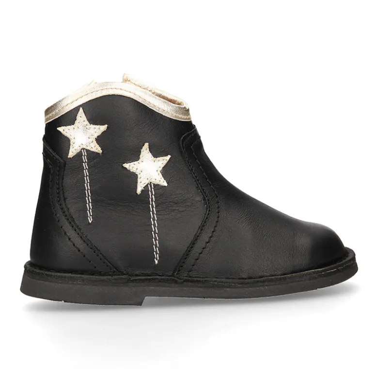 Botín niña con cremallera en piel napa con ESTRELLAS.