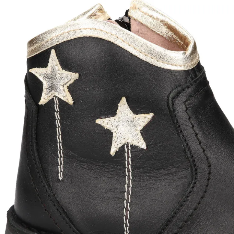 Botín niña con cremallera en piel napa con ESTRELLAS.