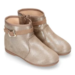Botín niña con diseño con HEBILLA en Serratex con BRILLOS.