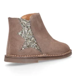 Botín niña con elástico GLITTER y cremallera en piel serraje brillos.