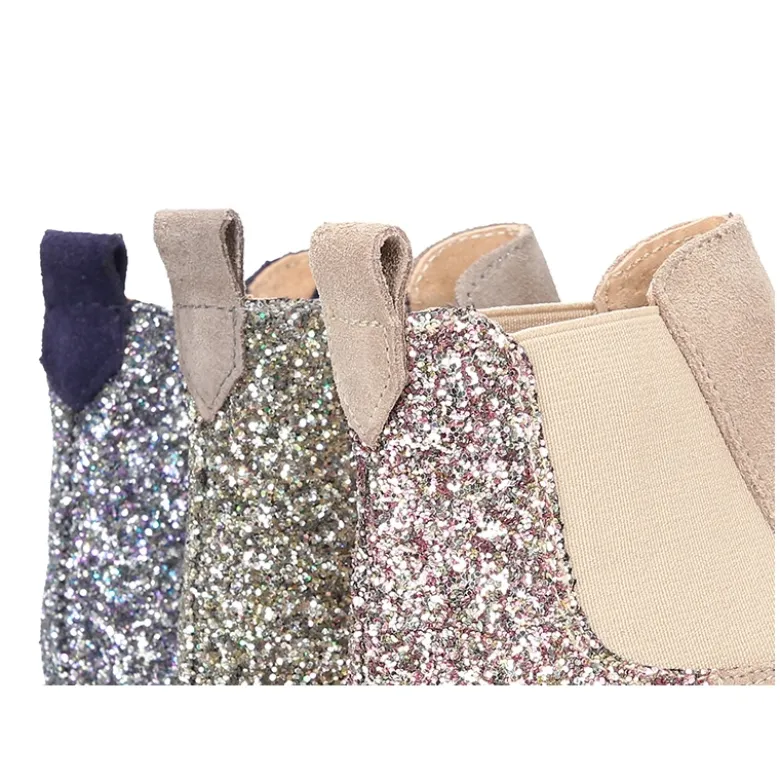 Botín niña con elástico y talonera en GLITTER MELANGE.