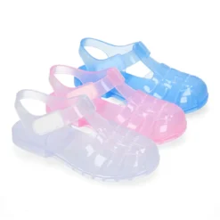 Cangrejera clásica niños en colores cristal con cierre adherente para Playa y Piscina.
