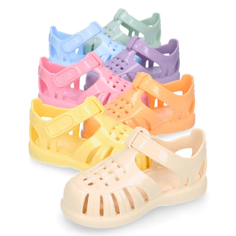 Cangrejera clásica niños en colores gloss con cierre adherente para Playa y Piscina.