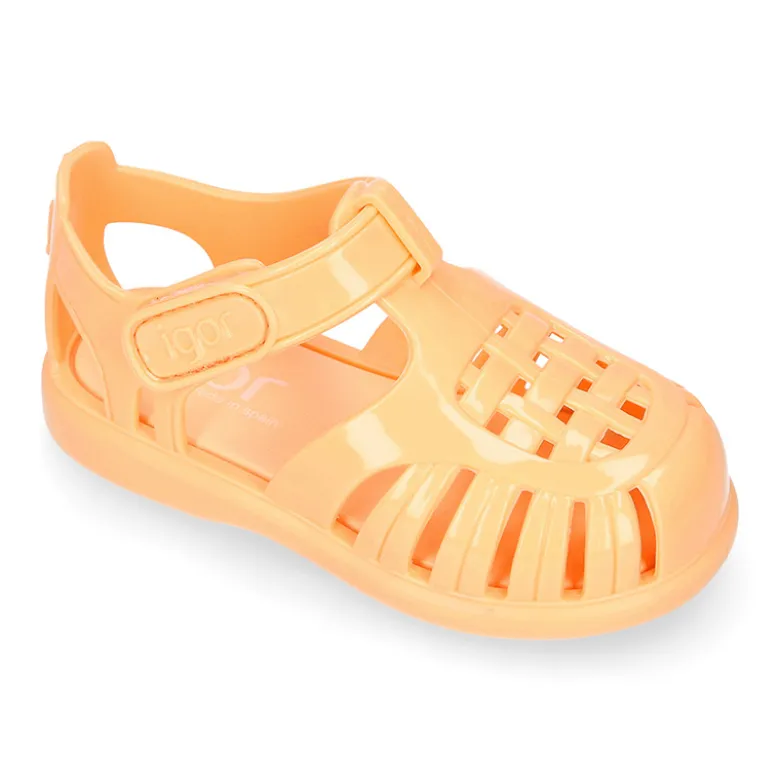 Cangrejera clásica niños en colores gloss con cierre adherente para Playa y Piscina.